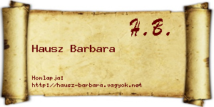 Hausz Barbara névjegykártya
